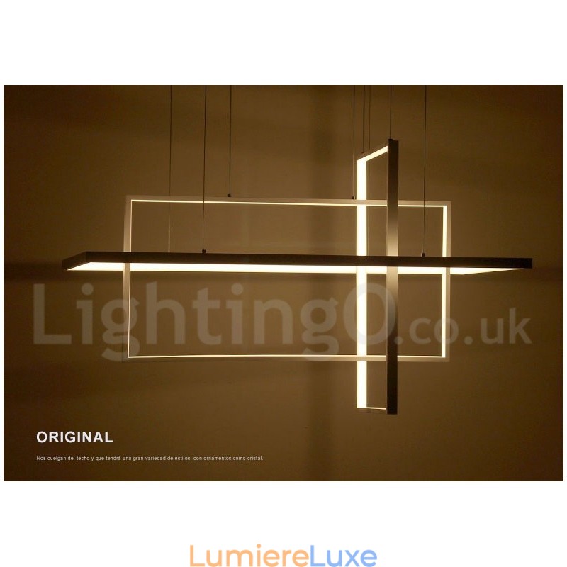 Suspension linéaire à intensité variable avec télécommande, lumière ambiante, finitions peintes, aluminium, design moderne