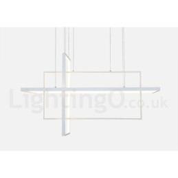 Suspension linéaire à intensité variable avec télécommande, lumière ambiante, finitions peintes, aluminium, design moderne