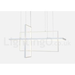 Suspension linéaire à intensité variable avec télécommande, lumière ambiante, finitions peintes, aluminium, design moderne