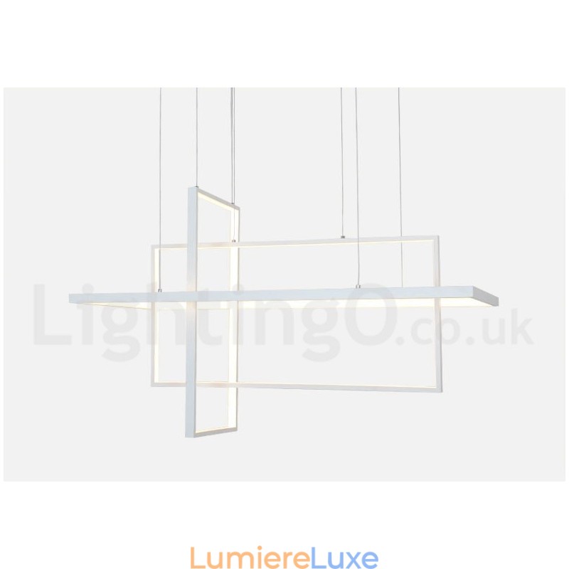 Suspension linéaire à intensité variable avec télécommande, lumière ambiante, finitions peintes, aluminium, design moderne