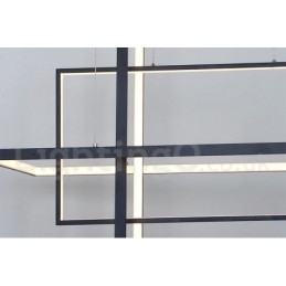 Suspension linéaire à intensité variable avec télécommande, lumière ambiante, finitions peintes, aluminium, design moderne