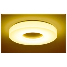 Plafonnier rond ultra fin en bois à intensité variable avec abat-jour en acrylique, style nordique