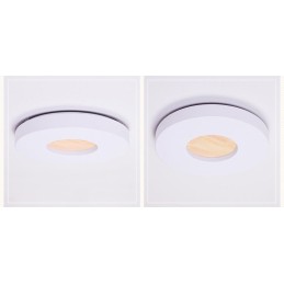 Plafonnier rond ultra fin en bois à intensité variable avec abat-jour en acrylique, style nordique