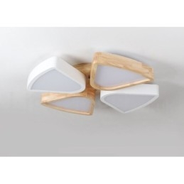 Plafonnier ultra fin en bois à pétales, à intensité variable, avec abat-jour en acrylique, style nordique