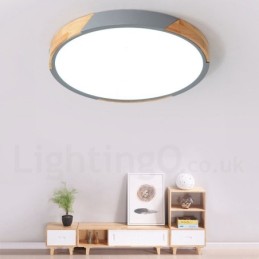 Plafonnier ultra fin en bois multicolore Macaron à intensité variable avec abat-jour en acrylique, style nordique