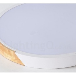 Plafonnier ultra fin en bois multicolore Macaron à intensité variable avec abat-jour en acrylique, style nordique