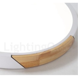 Plafonnier ultra fin en bois multicolore Macaron à intensité variable avec abat-jour en acrylique, style nordique