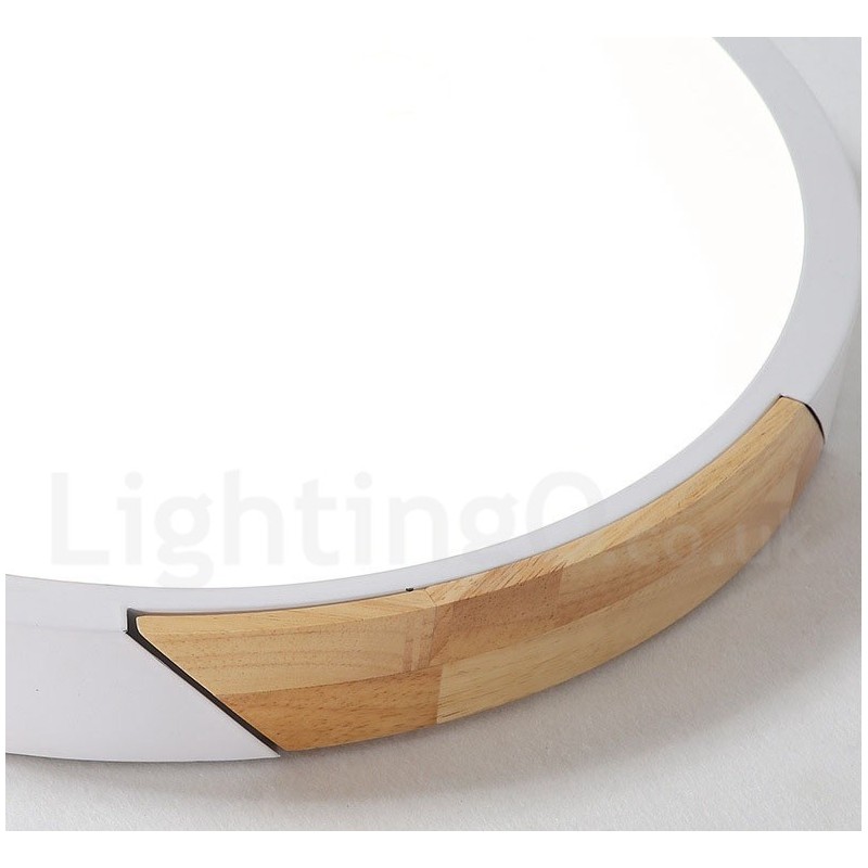 Plafonnier ultra fin en bois multicolore Macaron à intensité variable avec abat-jour en acrylique, style nordique
