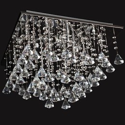 Lustre traditionnel classique en cristal et métal chromé