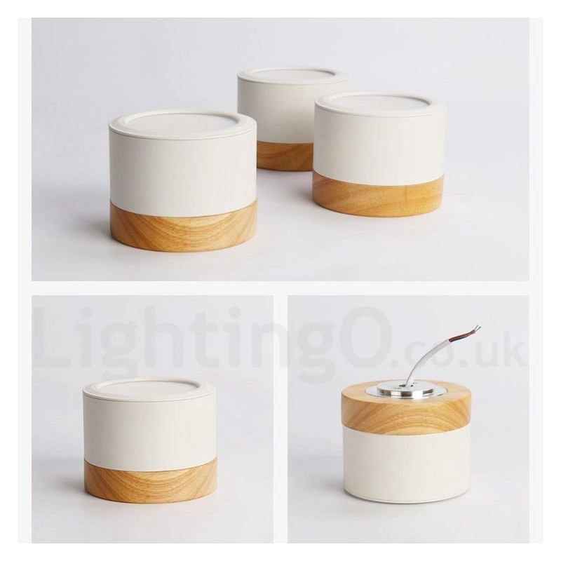 Mini plafonnier en bois au design moderne avec abat-jour en acrylique, idéal également comme applique murale.