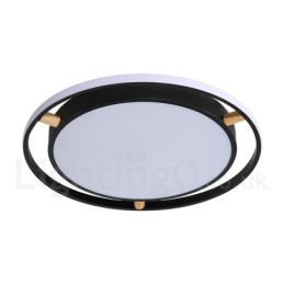 Plafonnier rond ultra fin en bois multicolore à intensité variable Macaron avec abat-jour en acrylique, style nordique