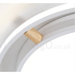 Plafonnier rond ultra fin en bois multicolore à intensité variable Macaron avec abat-jour en acrylique, style nordique