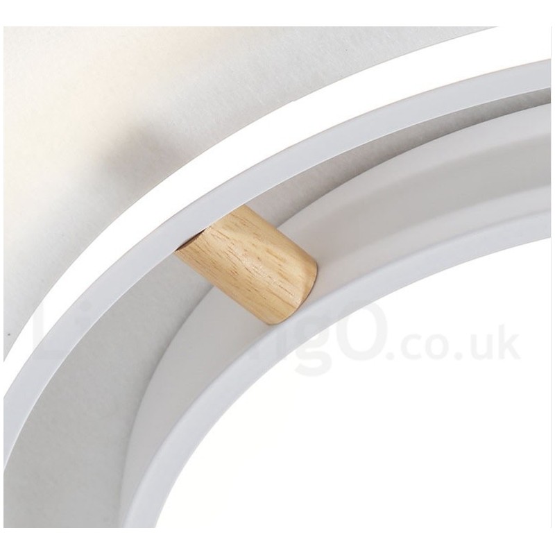 Plafonnier rond ultra fin en bois multicolore à intensité variable Macaron avec abat-jour en acrylique, style nordique