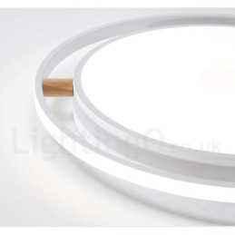 Plafonnier rond ultra fin en bois multicolore à intensité variable Macaron avec abat-jour en acrylique, style nordique