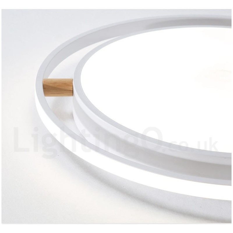 Plafonnier rond ultra fin en bois multicolore à intensité variable Macaron avec abat-jour en acrylique, style nordique