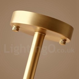 Plafonnier encastré à 4 lampes en laiton pur, style moderne, contemporain, rustique, rétro, vintage, avec abat-jour en verre