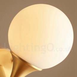 Plafonnier encastré à 4 lampes en laiton pur, style moderne, contemporain, rustique, rétro, vintage, avec abat-jour en verre