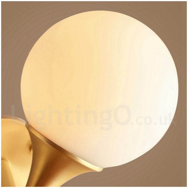 Plafonnier encastré à 4 lampes en laiton pur, style moderne, contemporain, rustique, rétro, vintage, avec abat-jour en verre