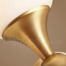 Plafonnier encastré à 4 lampes en laiton pur, style moderne, contemporain, rustique, rétro, vintage, avec abat-jour en verre
