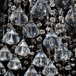 Lustre traditionnel classique en cristal et métal chromé