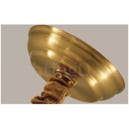 Lustre suspendu luxueux en laiton pur, style rustique rétro vintage, avec abat-jour en tissu