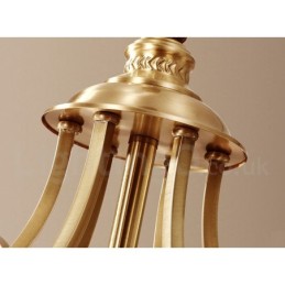 Lustre suspendu luxueux en laiton pur, style rustique rétro vintage, avec abat-jour en verre