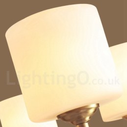 Grand lustre suspendu luxueux en laiton pur, style rustique rétro vintage, avec abat-jour en verre