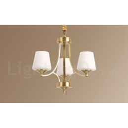 Lustre suspendu luxueux en laiton pur, style rustique rétro vintage, avec abat-jour en verre