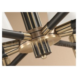 Lustre suspendu luxueux en laiton pur, style rustique rétro vintage, avec abat-jour en verre