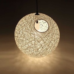 Lampe rustique simple et moderne, lampe pastorale en rotin, lustre boule de chanvre
