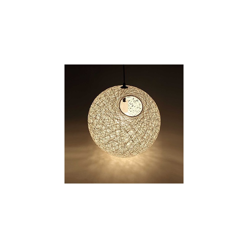 Lampe rustique simple et moderne, lampe pastorale en rotin, lustre boule de chanvre