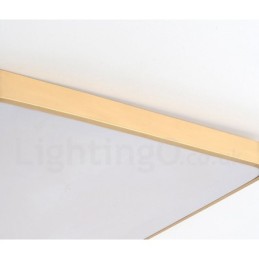 Plafonnier carré ultra fin à intensité variable, style nordique contemporain moderne, en laiton, avec abat-jour en acrylique, peut également être utilisé comme applique murale.