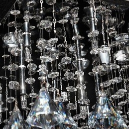 Lustre traditionnel classique en cristal et métal chromé
