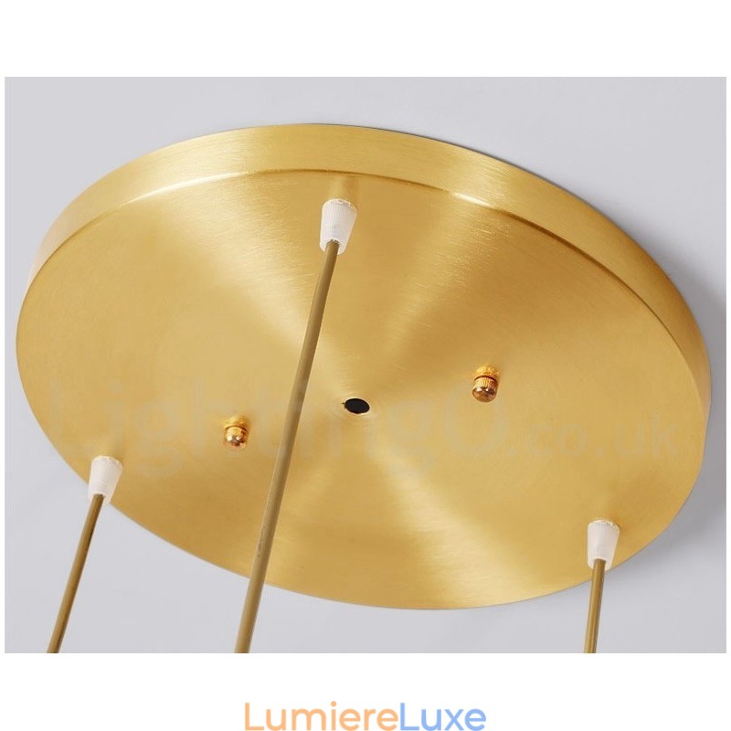 Suspension rustique en laiton pur de style nordique avec abat-jour en verre