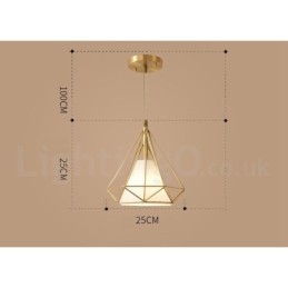 Suspension rustique en laiton pur de style nordique avec abat-jour en tissu