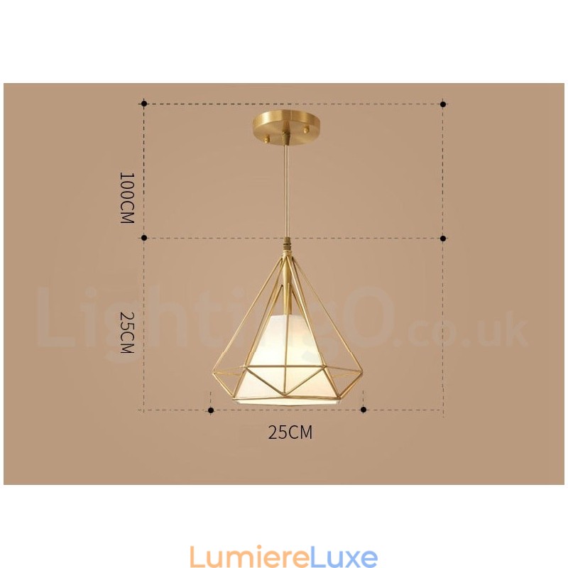 Suspension rustique en laiton pur de style nordique avec abat-jour en tissu