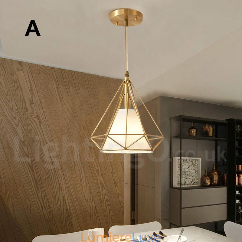 Suspension rustique en laiton pur de style nordique avec abat-jour en tissu