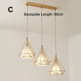 Suspension rustique en laiton pur de style nordique avec abat-jour en tissu