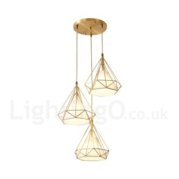 Suspension rustique en laiton pur de style nordique avec abat-jour en tissu
