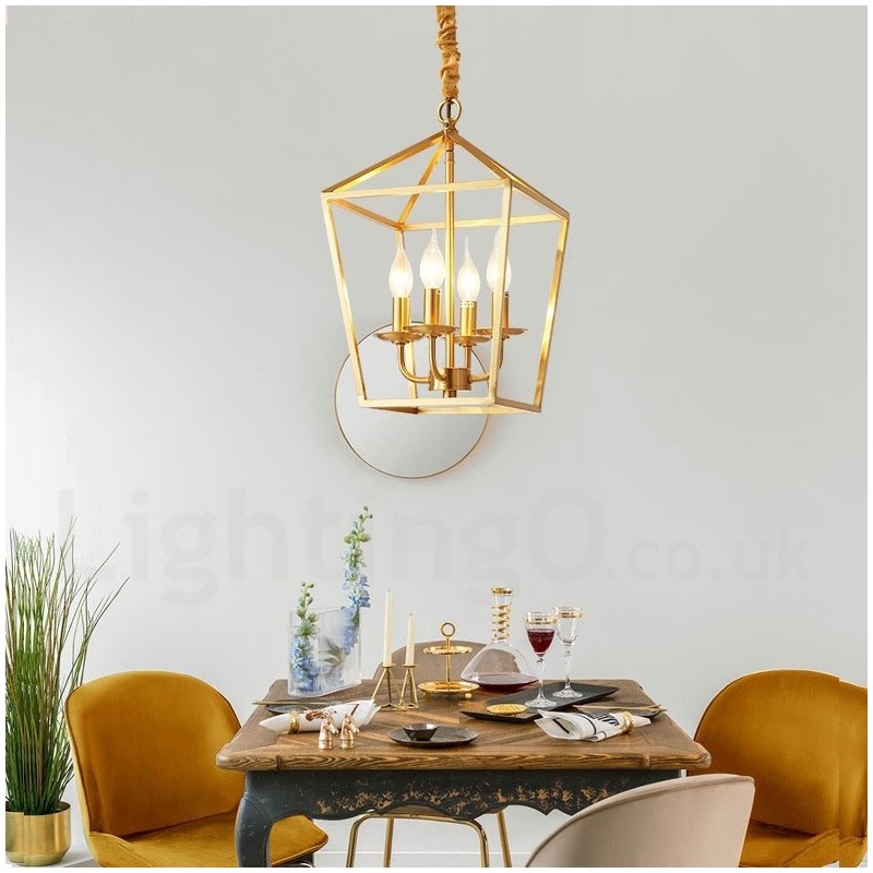 Suspension rustique en laiton pur de style nordique