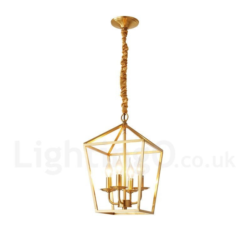 Suspension rustique en laiton pur de style nordique