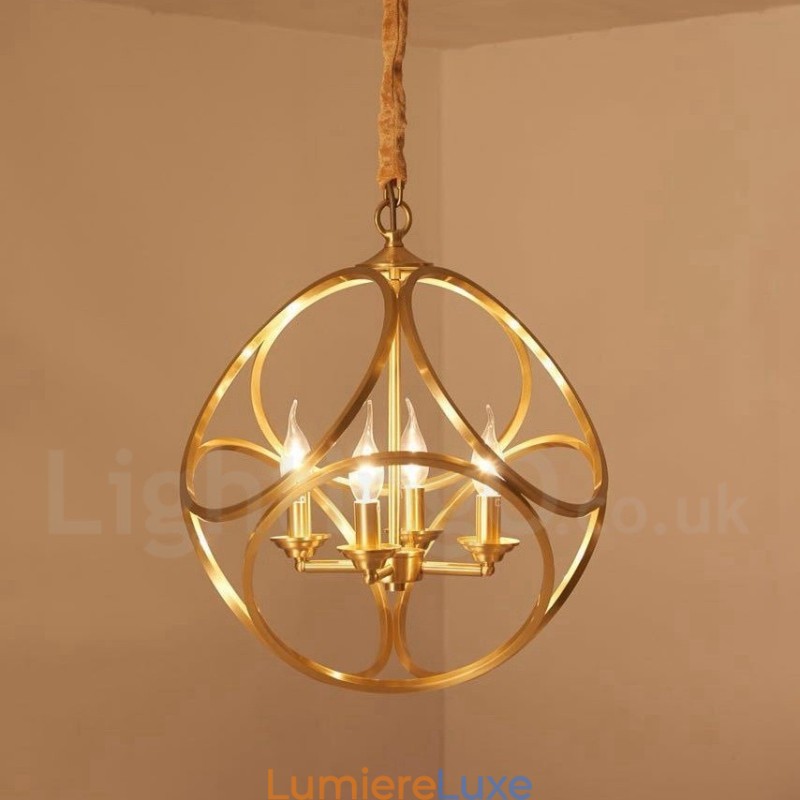 Suspension en laiton pur de style nordique rustique