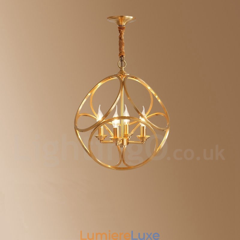 Suspension en laiton pur de style nordique rustique