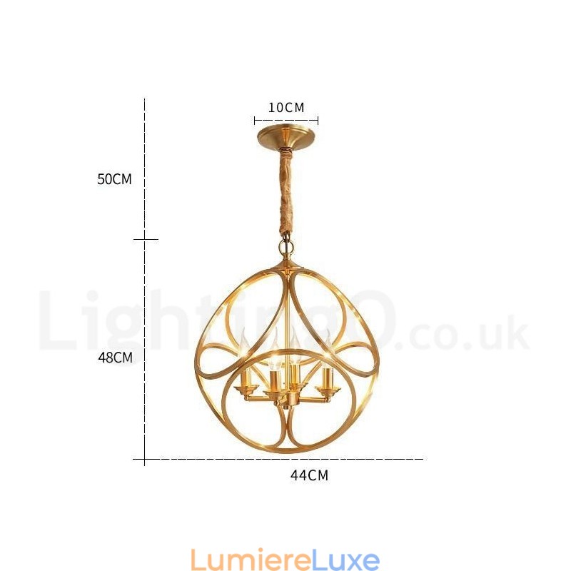 Suspension en laiton pur de style nordique rustique