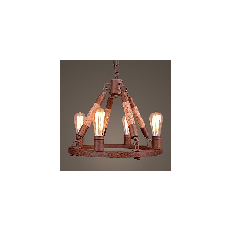 Suspension vintage en corde style loft, lampe industrielle créative, décoration de style américain