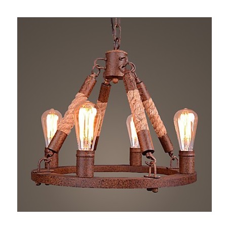 Suspension vintage en corde style loft, lampe industrielle créative, décoration de style américain Suspension vintage en corde style loft, lampe industrielle créative, décoration de style américain