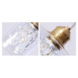 Suspension rustique en laiton pur de style nordique avec abat-jour en verre