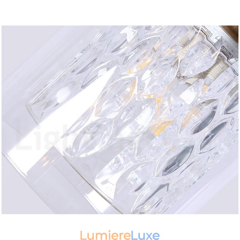 Suspension rustique en laiton pur de style nordique avec abat-jour en verre