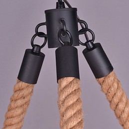 Suspension vintage en corde style loft, lampe industrielle créative, décoration de style américain