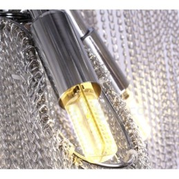 Lustre design à pampilles en aluminium, couleur argent